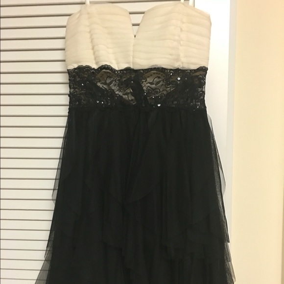 White and Black Lace Dress