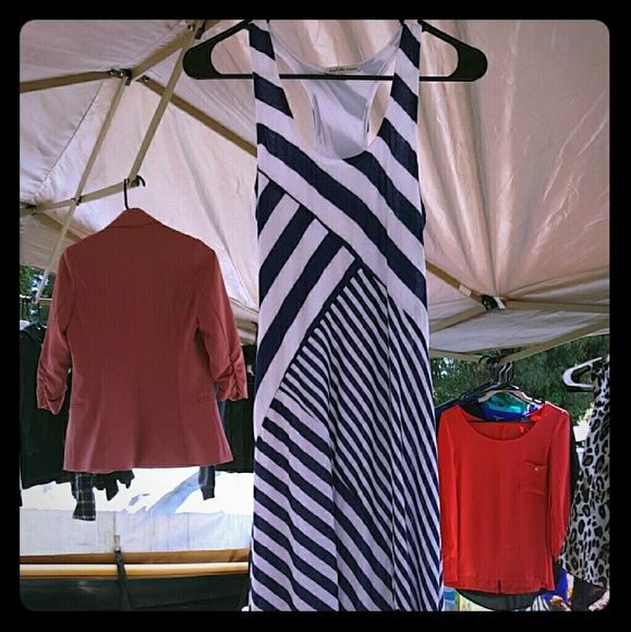 Blue & White Stripe Maxi Dress