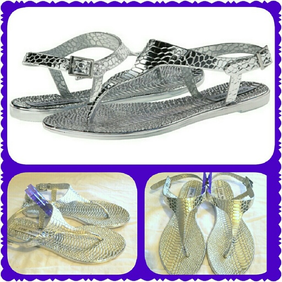 Steve Madden Shoes - New Steve Madden Silver Jelly Sandals