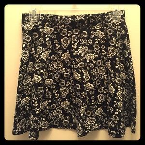 Black & White Floral Skirt