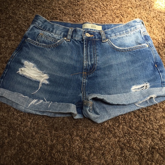 Top Shop Moto Rosa Shorts