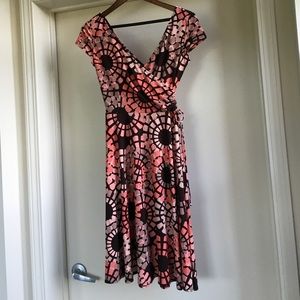 Pink Patterned Jersey Dress
