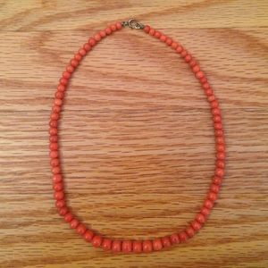 Unique Vintage Orange Beaded Necklace