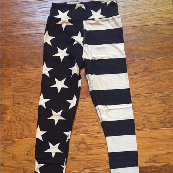 Lularoe Tween Stars & Stripes leggings