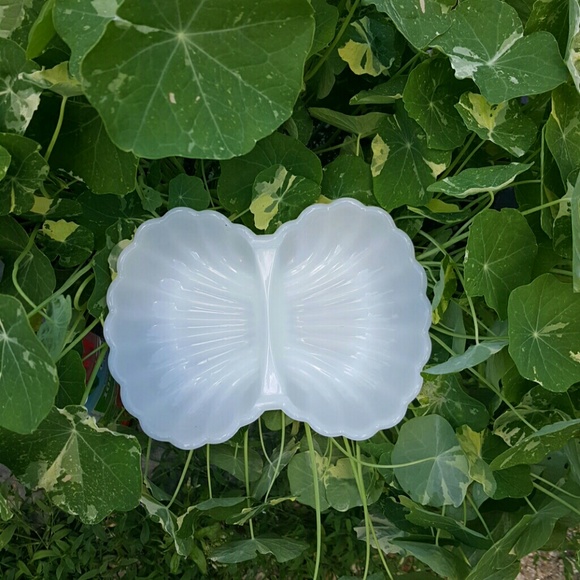 SALE-AVON Jewelry Dish - Milkglass from the 70's