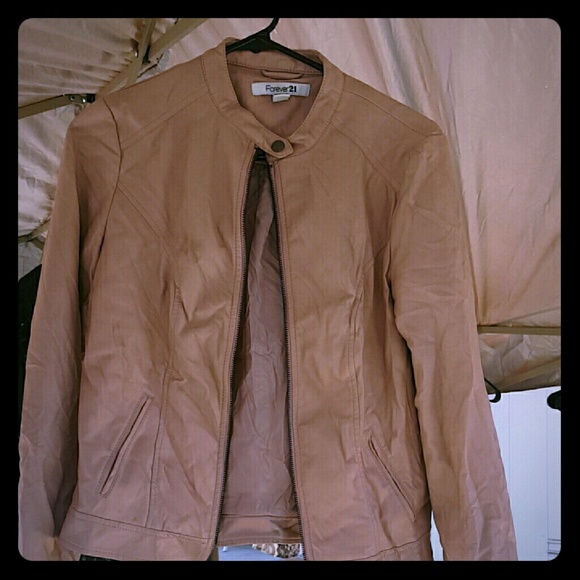 Mauve Faux Leather Jacket