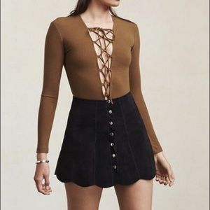 Reformation Suede Abigail Skirt