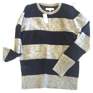 Grey and Navy Striped Woolen sweater from Loft