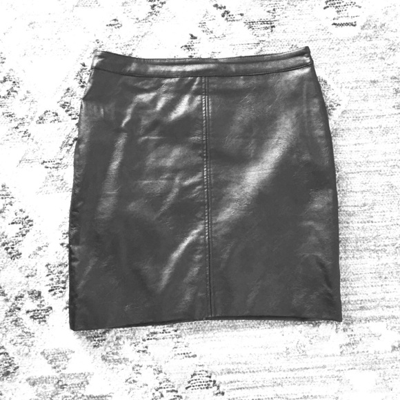 Black vegan leather skirt