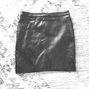 Black vegan leather skirt