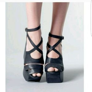 JEFFREY CAMPBELL PLATFORM WEDGE SANDALS