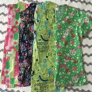 Bundle of 4 size small scrubs tops