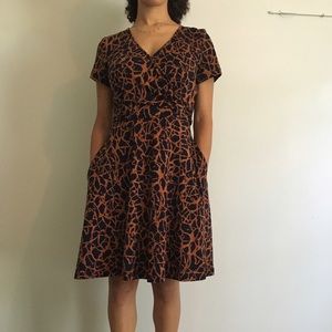 Eshakti faux wrap print dress