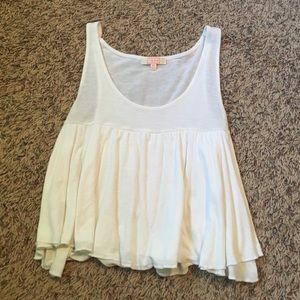 White ruffled cropped tank