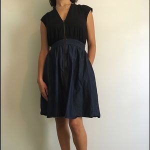 Eshakti Zip Front chambray poplin dress | size 4/6