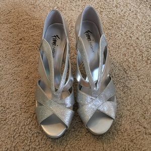 Special occasion silver heels