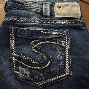 New! Distressed! Silver jeans