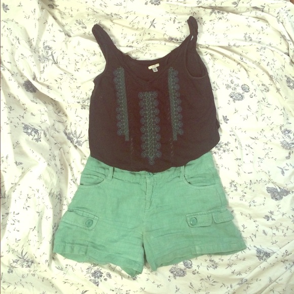 SALE Linen Sea green beach shorts