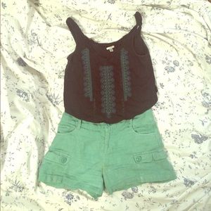 SALE Linen Sea green beach shorts