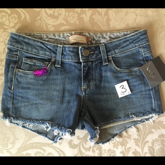 New Paige Premium Denim Shorts Size 26 - Picture 2 of 4