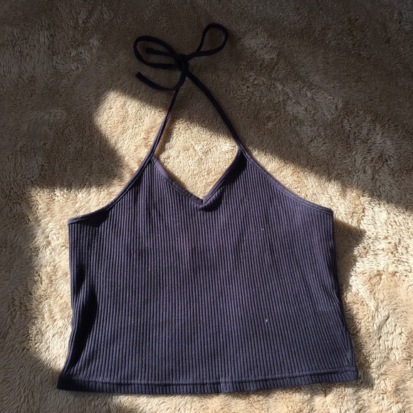Minkpink navy blue ribbed halter - Picture 1 of 3
