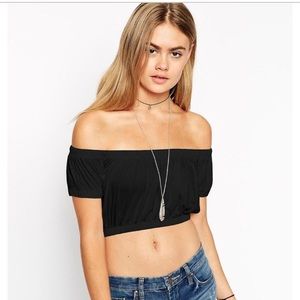 Asos off the shoulder crop top