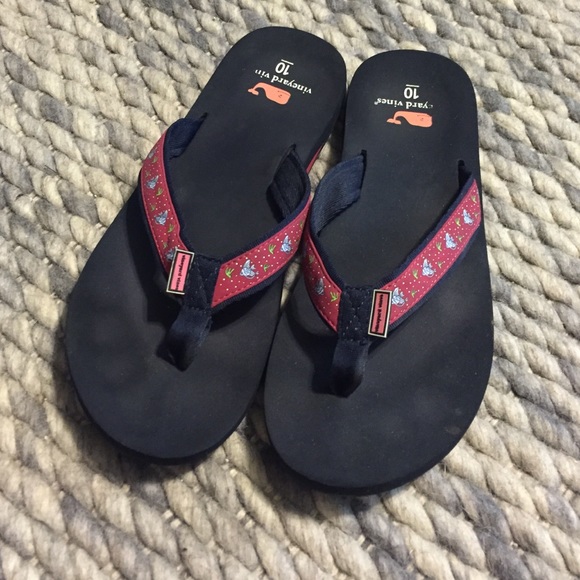 Vineyard vines sandals squishy comfy red navy