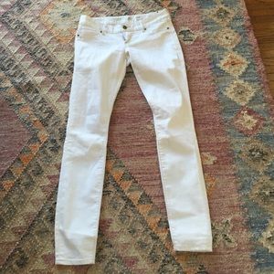 Express Lowrise Skinny White Jeans