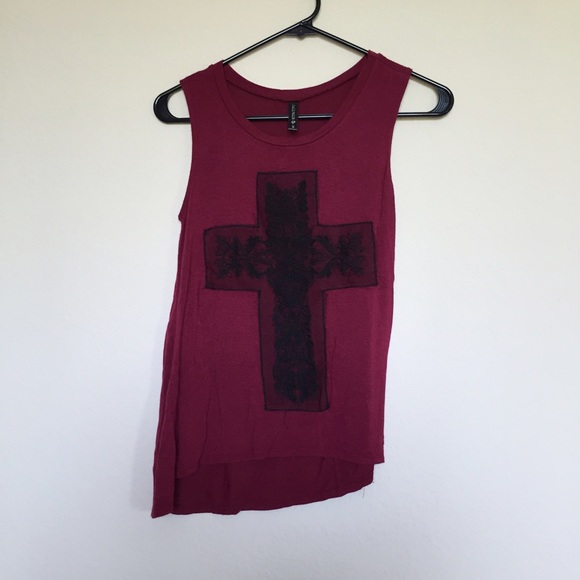 Girls Maroon cross top