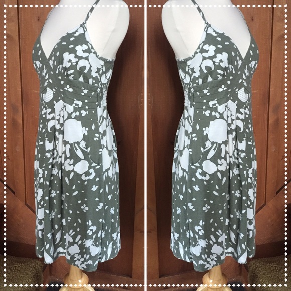 AEO Olive Green Sun Dress Spaghetti Straps