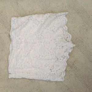 Free People White Lace Biker Shorts