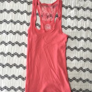 Coral lace racerback