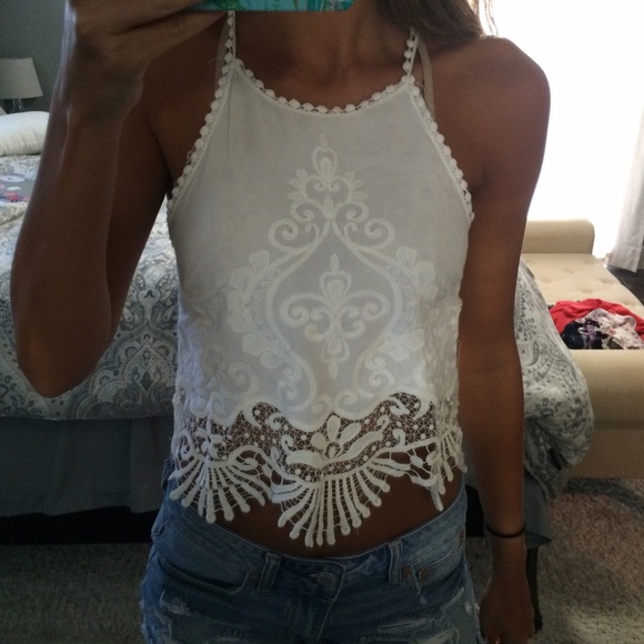 LA Hearts Tops - White cropped top