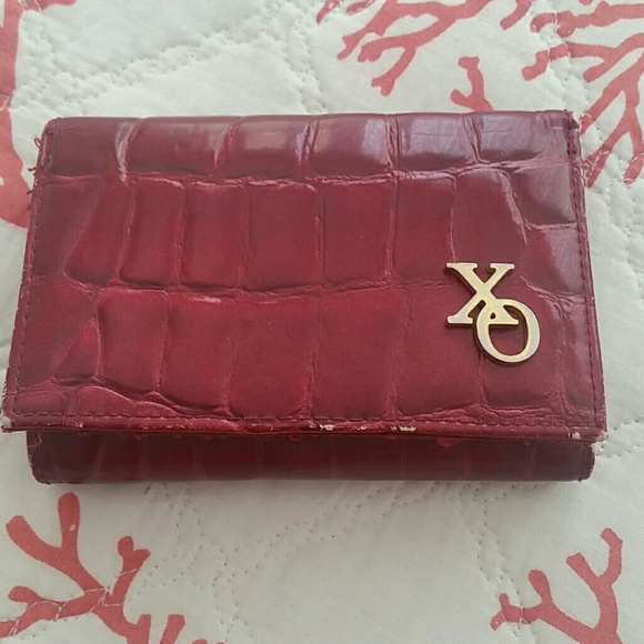 **SOLD**Shiny Red crocodile patterned wallet