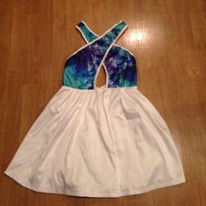 White and Tropical Sabo Skirt dress