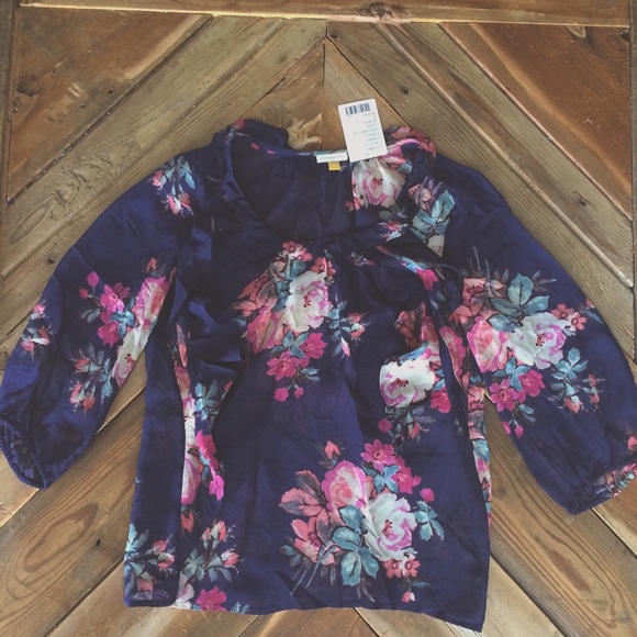Anthropologie Tops - Anthropologie Leifdottir Silk Floral Blouse NWT