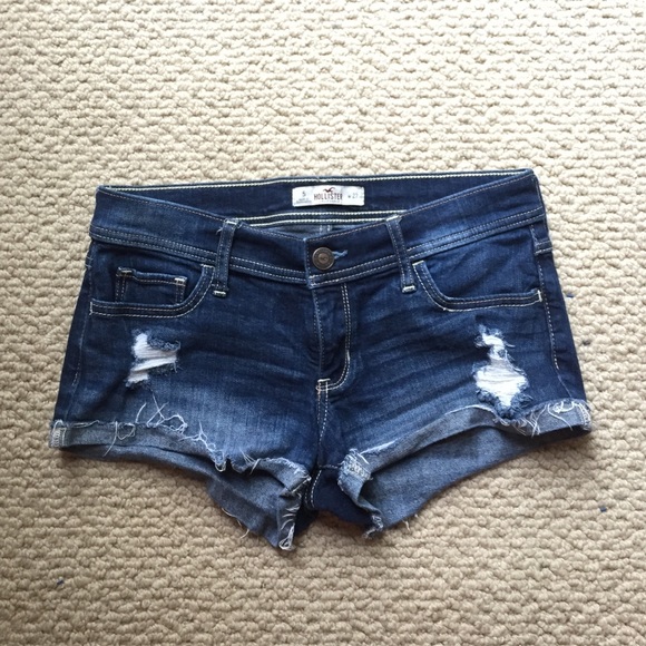 Hollister Medium-wash distressed shorts