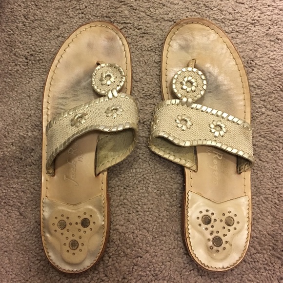 Gold and burlap jack Rodgers