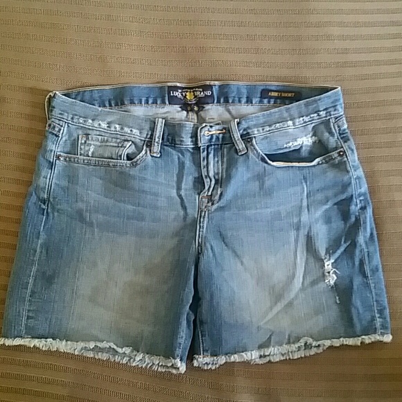 Lucky Brand shorts - distressed light denim cutoff