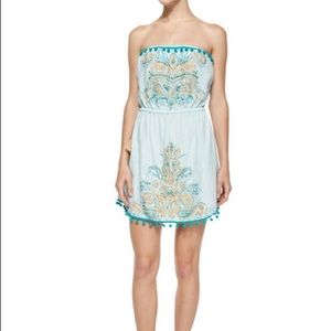 Calypso St Barth Villy Embroidered Strapless Dress