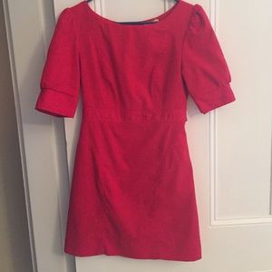 Anthropologie Red A line Dress w/ Princess Sleeves