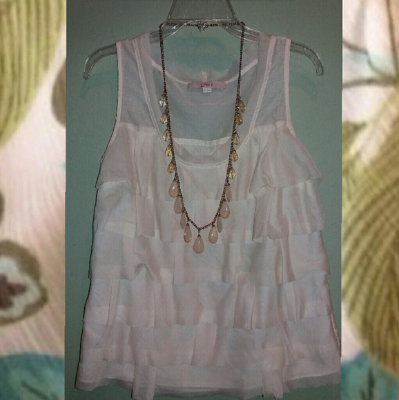 LOFT Tops - LOFT Sheer-Layered Shell - So Cute!!