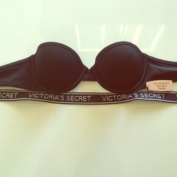 Black strapless bikini top