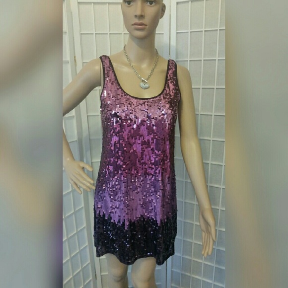Express Dresses & Skirts - Nwot Express multi purple sequin dress s