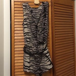 Leopard romper with belt