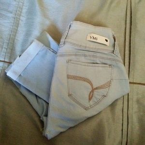 Light blue denim jeans.