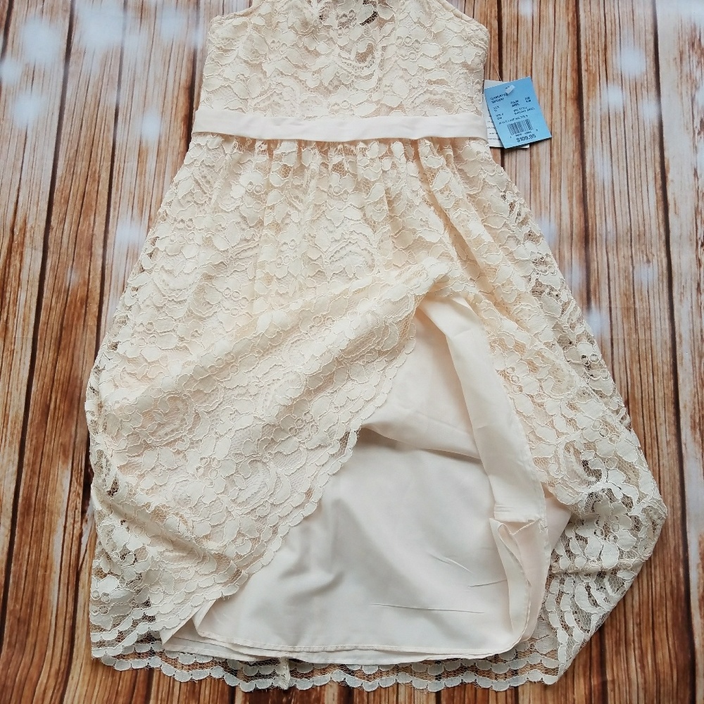 Girls sz 10 Lace Halter Flower Girl Dress - Picture 2 of 4