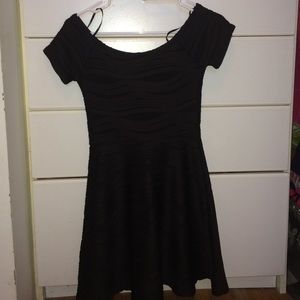 Black textured skater dress Forever 21