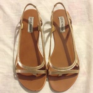 Steve Madden Gold Leather sandals women size 9