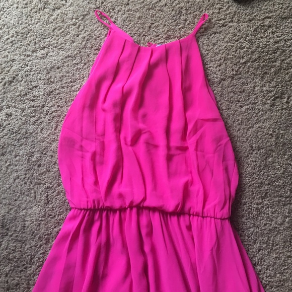 neon pink dress